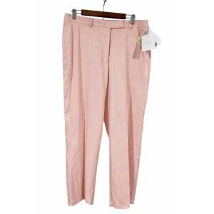 Liz Claiborne Tabitha Pink Pinstripe Straight Leg Preppy Office Chic 14 NWT